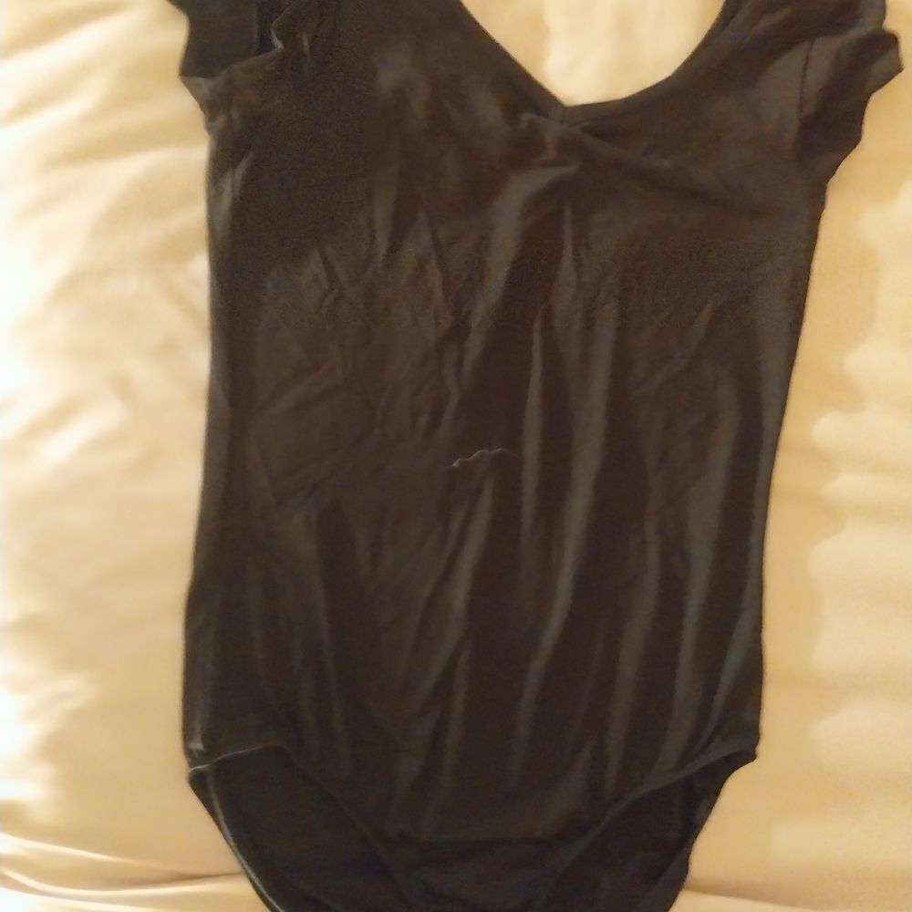 Girl's Danskin Black Capped Sleeve Dance Leotard